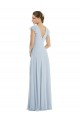 Discount Chiffon A-Line Long Flutter Sleeves V-Back Formal Dress