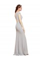 Discount Stretch Crepe A-Line Sleeveless Dark Navy Formal Gowns