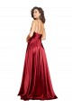 Discount Silky Satin A-Line Long Sleeveless Low Back Black Tie Formal Dress