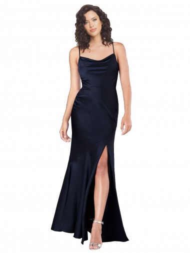 Discount Silky Satin A-Line Long Sleeveless Black Tie Formal Dress