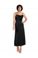 Discount Silky Satin A-Line Tea Length Sleeveless Formal Dress