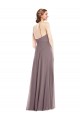 Discount Chiffon A-Line Sleeveless Dusty Rose Formal Gowns