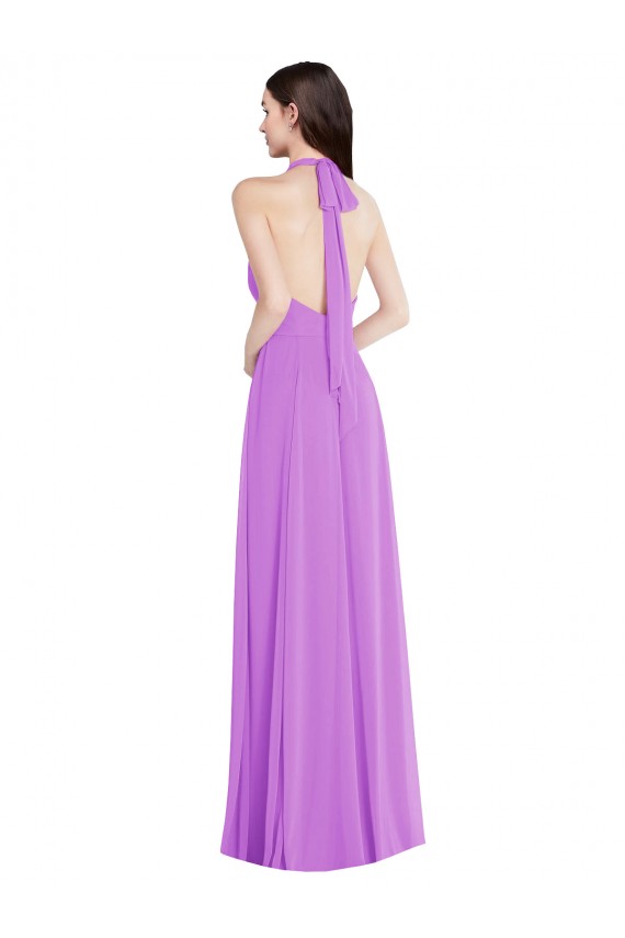 Discount Chiffon A-Line Long Sleeveless Backless Formal Dress
