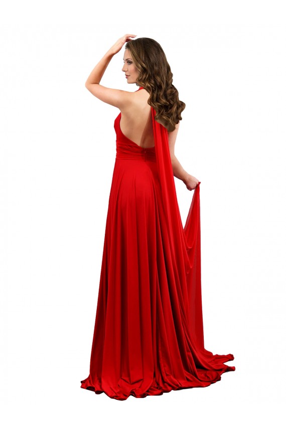 Discount Spandex A-Line Long Sleeveless Criss Cross Open Back Formal Dress