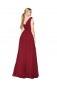 Discount Chiffon A-Line Long Sleeveless V-Back Black Tie Formal Gowns