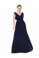 Discount Chiffon A-Line Sleeveless Dark Navy Formal Dress