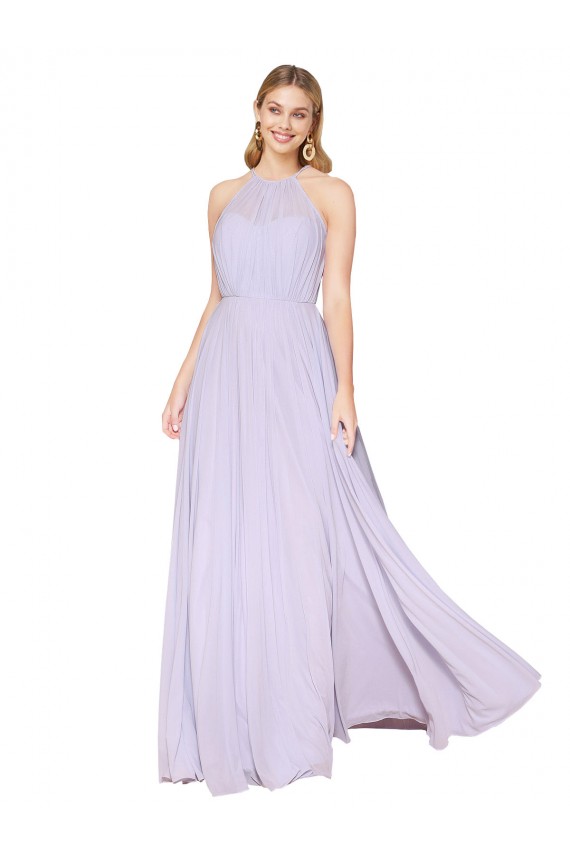 Discount Luxe Chiffon A-Line Long Sleeveless Formal Gowns