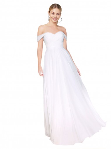 Discount Chiffon A-Line Long Sleeveless Formal Gowns