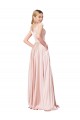 Discount Satin A-Line Long Sleeveless Pink Formal Dress