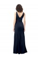 Discount Stretch Crepe A-Line Sleeveless Dark Navy Formal Dress