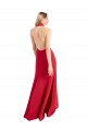 Discount Stretch Crepe A-Line Long Sleeveless Open Back Formal Dress