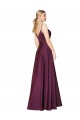 Discount Stretch Crepe A-Line Long Sleeveless V-Back Formal Gowns