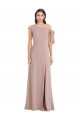 Discount Stretch Crepe A-Line Long Sleeveless Front Slit Formal Dress
