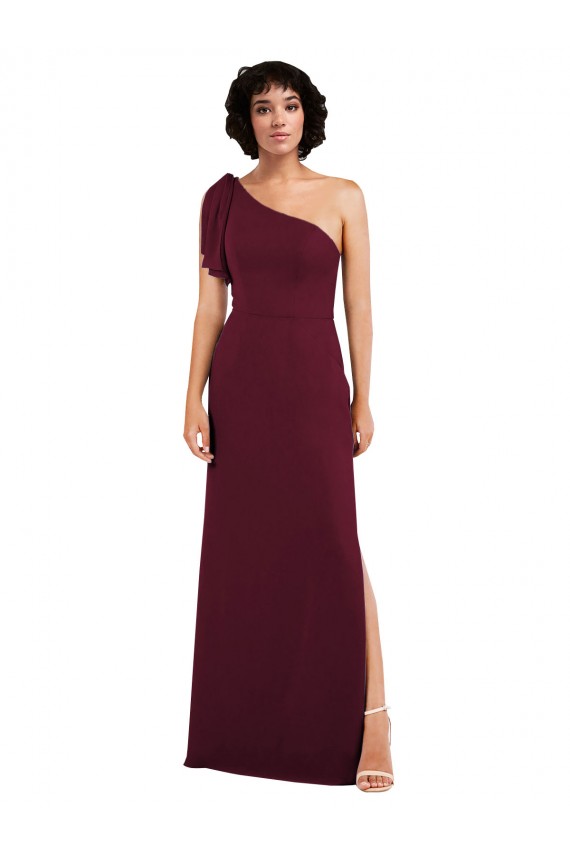 Discount Chiffon A-Line Long Sleeveless Skirt Slit Formal Dress