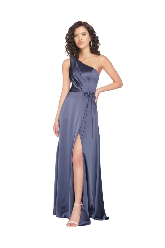 Discount Silky Satin Long A-Line Sleeveless Formal Dress