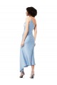 Discount Silky Satin A-Line Midi Length Sleeveless High Side Slit Formal Dress