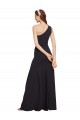 Discount Stretch Crepe A-Line Long Sleeveless Dark Navy Formal Dress