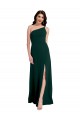 Discount Stretch Crepe A-Line Long Sleeveless Open Back High Side Slit Formal Dress