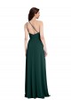 Discount Stretch Crepe A-Line Long Sleeveless Open Back High Side Slit Formal Dress