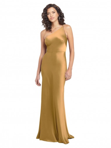 Discount Stretch Satin A-Line Long Sleeveless Formal Dress