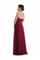 Discount Chiffon A-Line Long Sleeveless Low Back Burgundy Formal Dress