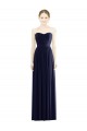 Discount Chiffon A-Line Long Sleeveless Dark Navy Formal Dress