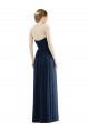 Discount Chiffon A-Line Long Sleeveless Dark Navy Formal Dress