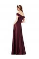 Discount Satin A-Line Long Cap Sleeves Black Tie Formal Dress