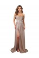 Discount Sequin A-Line Long Sleeveless High Slit Formal Dress