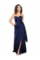 Discount Silky Satin A-Line Long Sleeveless Sapphire Formal Dress