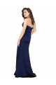 Discount Silky Satin A-Line Long Sleeveless Sapphire Formal Dress