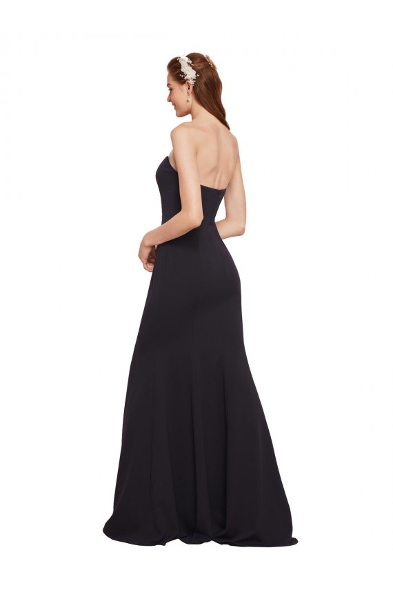 Discount Stretch Crepe A-Line Long Sleeveless Low Back High Slit Formal Dress