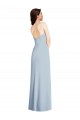 Discount Stretch Crepe A-Line Long Sleeveless Low Back Front Slit Formal Dress