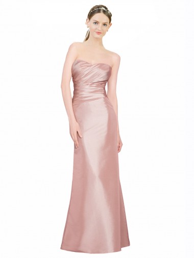 Discount Stretch Satin A-Line Long Sleeveless Sweetheart Low Back Formal Dress