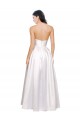 Discount Stretch Satin A-Line Long Sleeveless Low Back Formal Gowns