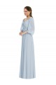 Discount Chiffon A-Line Long Puff Sleeves Formal Dress