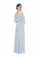 Discount Chiffon A-Line Long Puff Sleeves Formal Dress