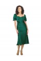 Discount Silky Satin A-Line Midi Length Short Sleeves Low Back Formal Dress