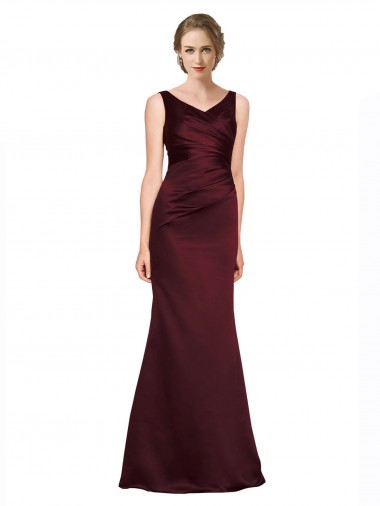 Discount Satin A-Line Long Sleeveless Low Back Black Tie Formal Dress