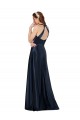 Discount Satin A-Line Long Sleeveless Keyhole Back Formal Dress
