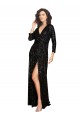 Discount Sequin A-Line Long Long Sleeves Formal Dress