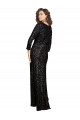 Discount Sequin A-Line Long Long Sleeves Formal Dress