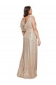Discount Sequin A-Line Long Sleeveless Black Tie Plus Size Formal Dress