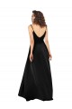 Discount Silky Satin A-Line Sleeveless Black High Low Formal Dress