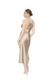 Discount Silky Satin A-Line Midi Length Sleeveless Formal Dress