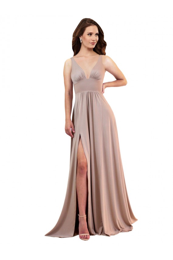 Discount Spandex A-Line Long Sleeveless Low Back Black Tie Formal Dress
