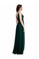 Discount Stretch Crepe A-Line Long Sleeveless V-Back Side Slit Formal Dress
