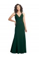 Discount Stretch Crepe A-Line Long Sleeveless V-Neck V-Back Formal Dress