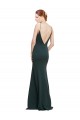 Discount Stretch Crepe A-Line Long Sleeveless V-Back Formal Dress