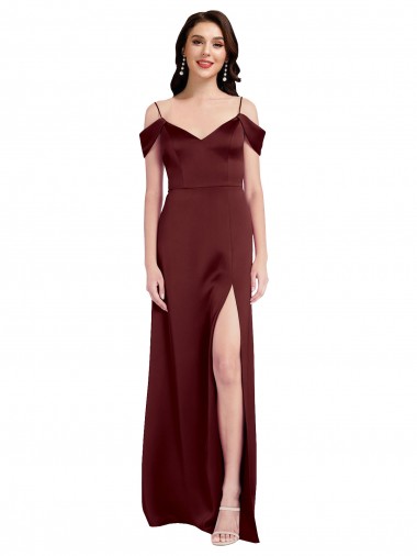 Discount Stretch Satin A-Line Long Sleeveless Formal Gowns